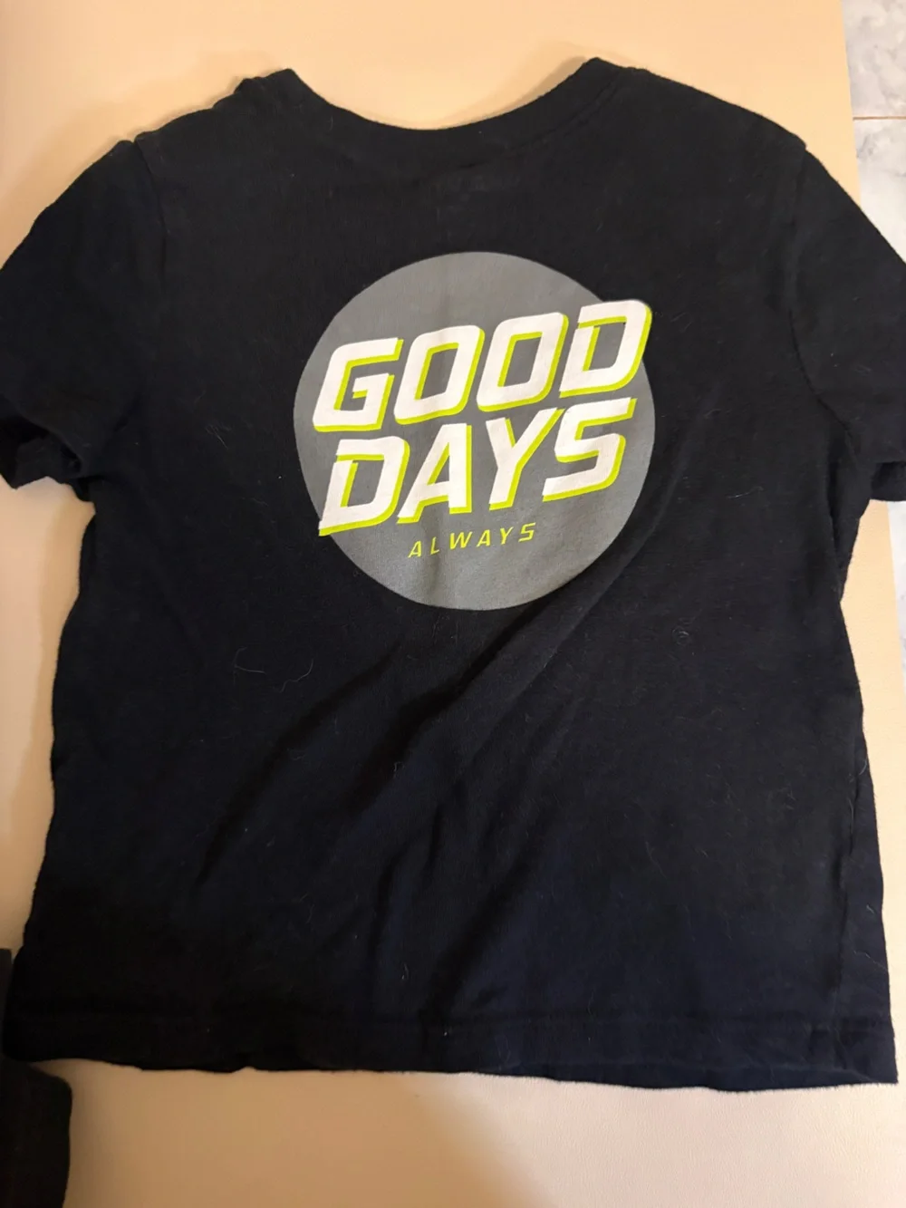 Old Navy Black Tee with Neon Yellow 